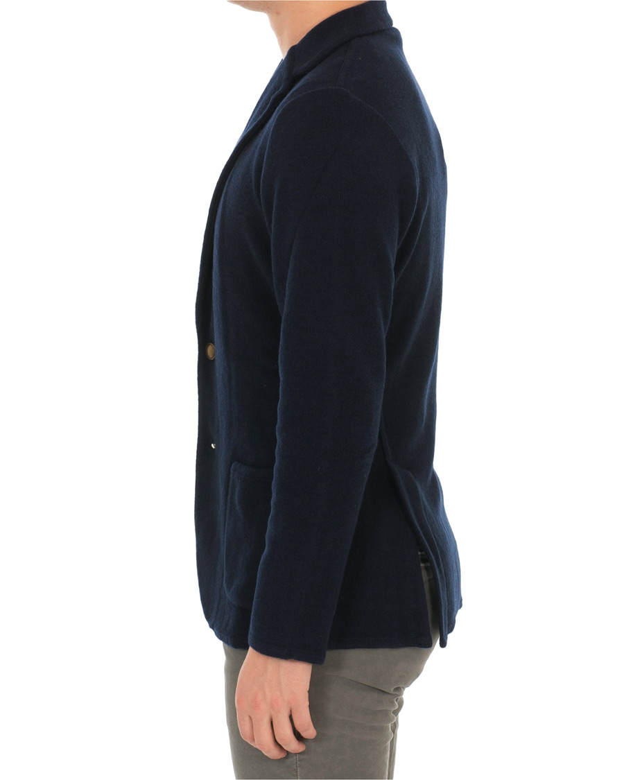 Homme | Blazers | Lardini | Knitted Wool Blazer Blue
