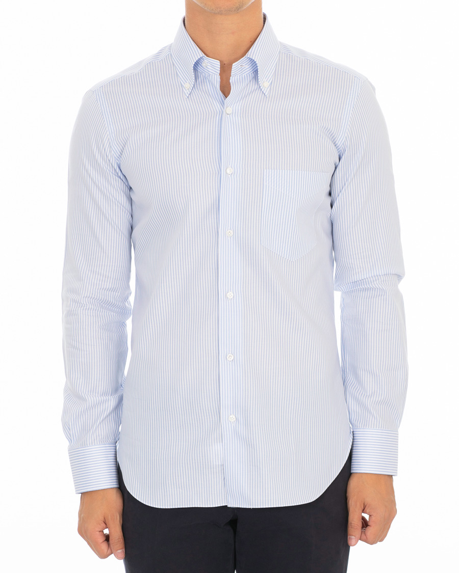 Homme | Chemises | Barba Napoli | Slim Fit Oxford Button Down Shirt Blue Striped