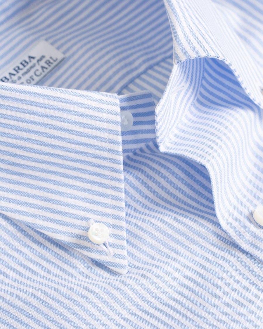 Homme | Chemises | Barba Napoli | Slim Fit Oxford Button Down Shirt Blue Striped