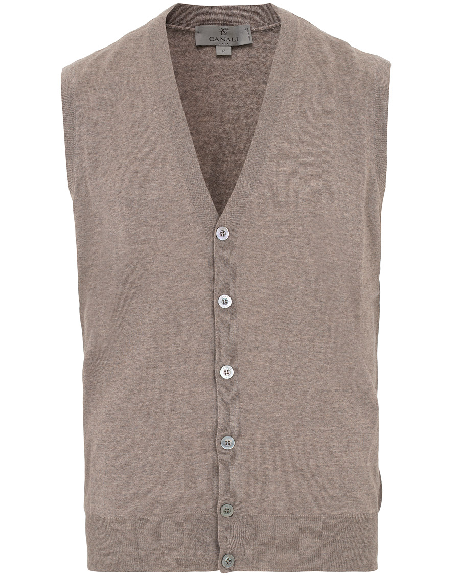 Heren | Truien | Canali | Merino Wool Gilet Light Brown