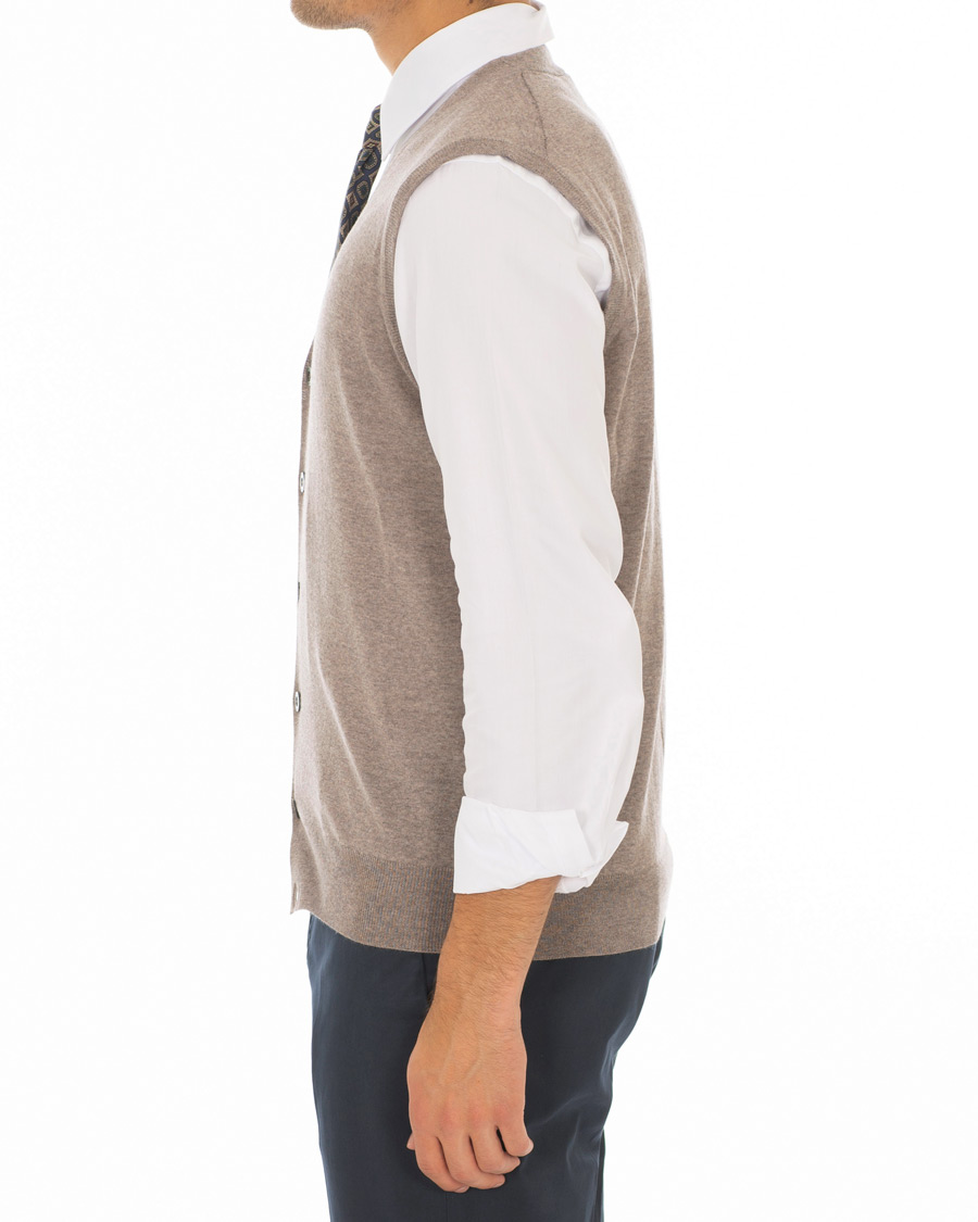 Heren | Truien | Canali | Merino Wool Gilet Light Brown