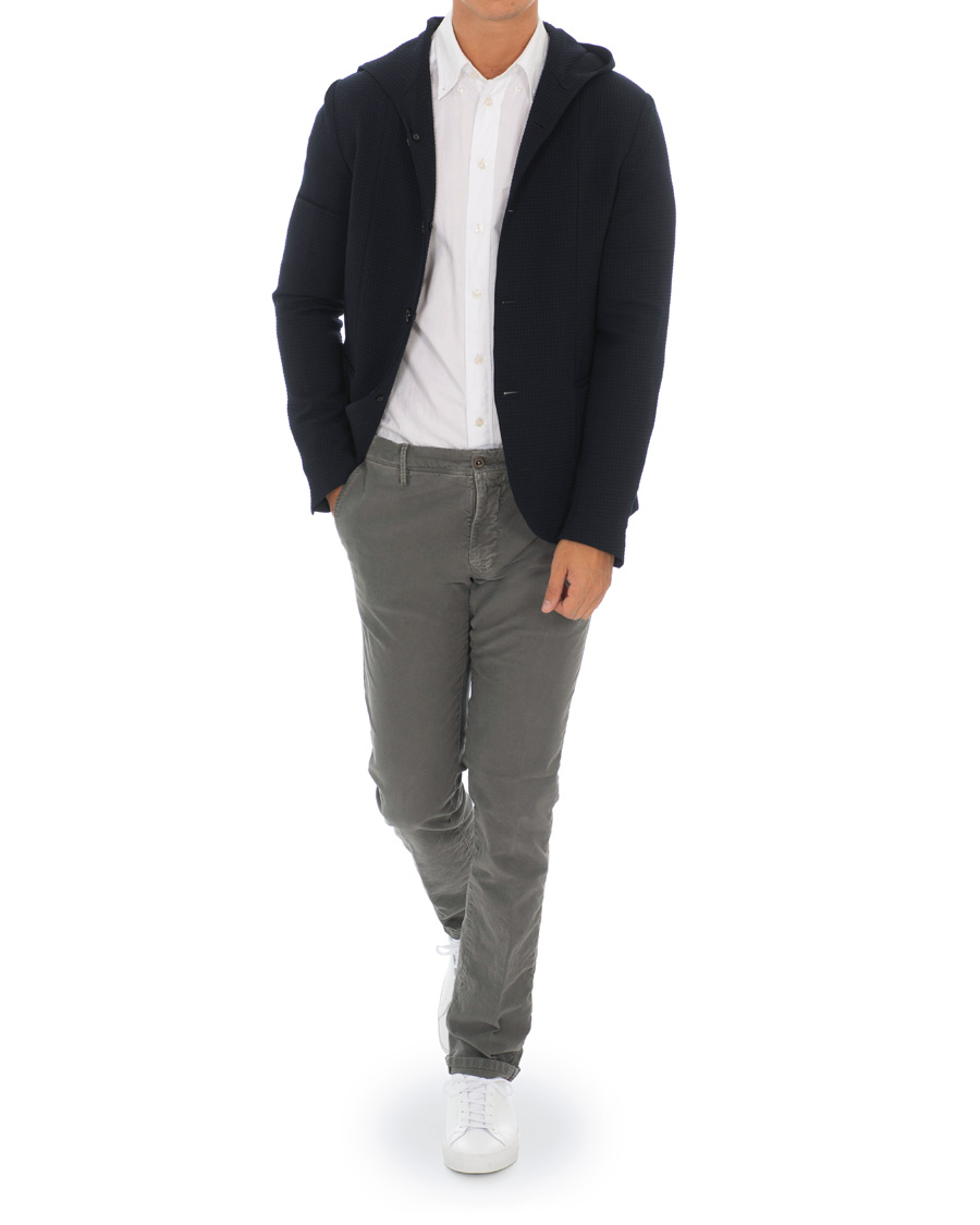Heren | Blazers | Emporio Armani | Structured Knitted Blazer Hoodie Navy