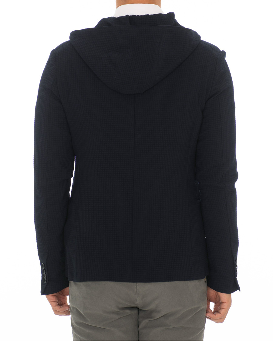 Heren | Blazers | Emporio Armani | Structured Knitted Blazer Hoodie Navy