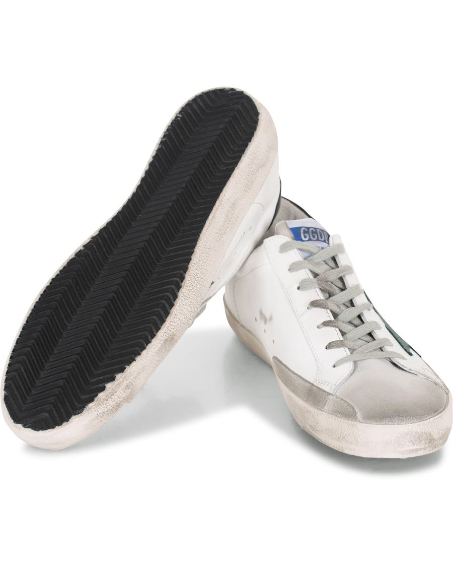 Heren | Golden Goose Deluxe Brand Green Star Superstar Sneaker White Calf | Golden Goose | Deluxe Brand Green Star Superstar Sneaker White Calf