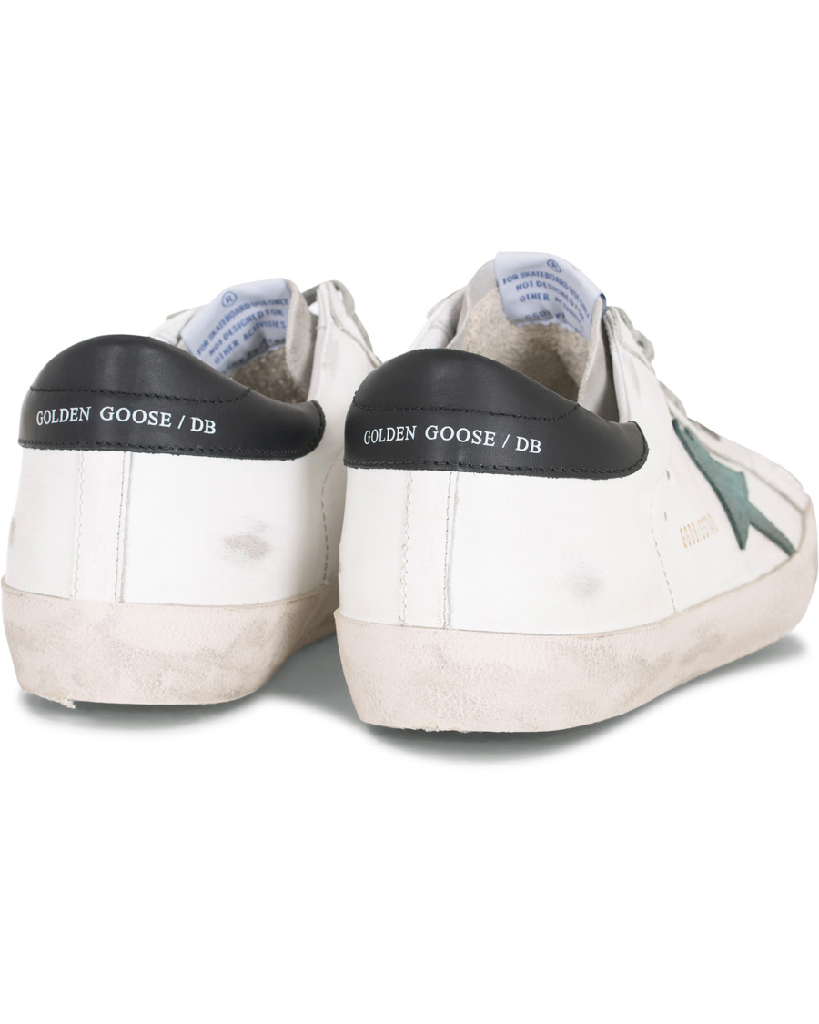 Heren | Golden Goose Deluxe Brand Green Star Superstar Sneaker White Calf | Golden Goose | Deluxe Brand Green Star Superstar Sneaker White Calf