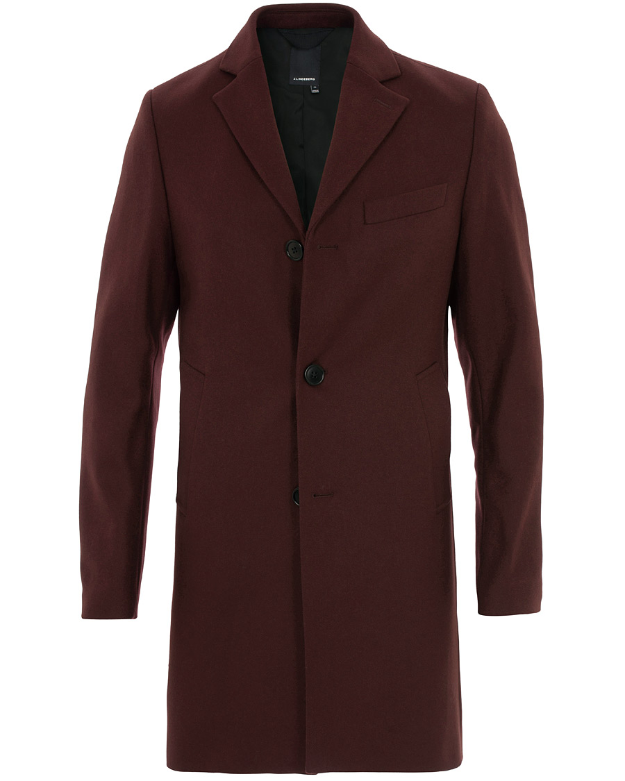 Homme | Manteaux Et Vestes | J.Lindeberg | Wolger Compact Melton Coat Wine Red