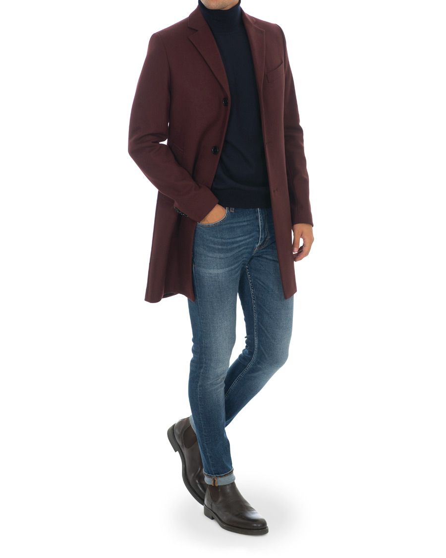 Homme | Manteaux Et Vestes | J.Lindeberg | Wolger Compact Melton Coat Wine Red