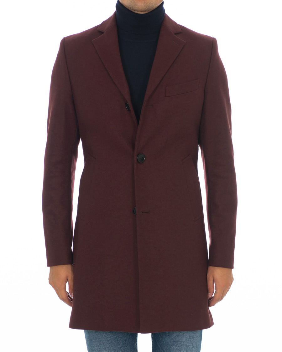 Homme | Manteaux Et Vestes | J.Lindeberg | Wolger Compact Melton Coat Wine Red