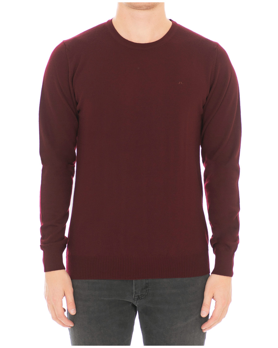 Homme | Pulls Et Tricots | J.Lindeberg | Lyle True Merino Crew Neck Pullover Wine Red