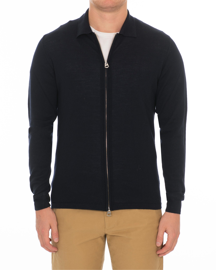 Homme | Pulls Et Tricots | J.Lindeberg | Nyle Full Zip Merino Navy