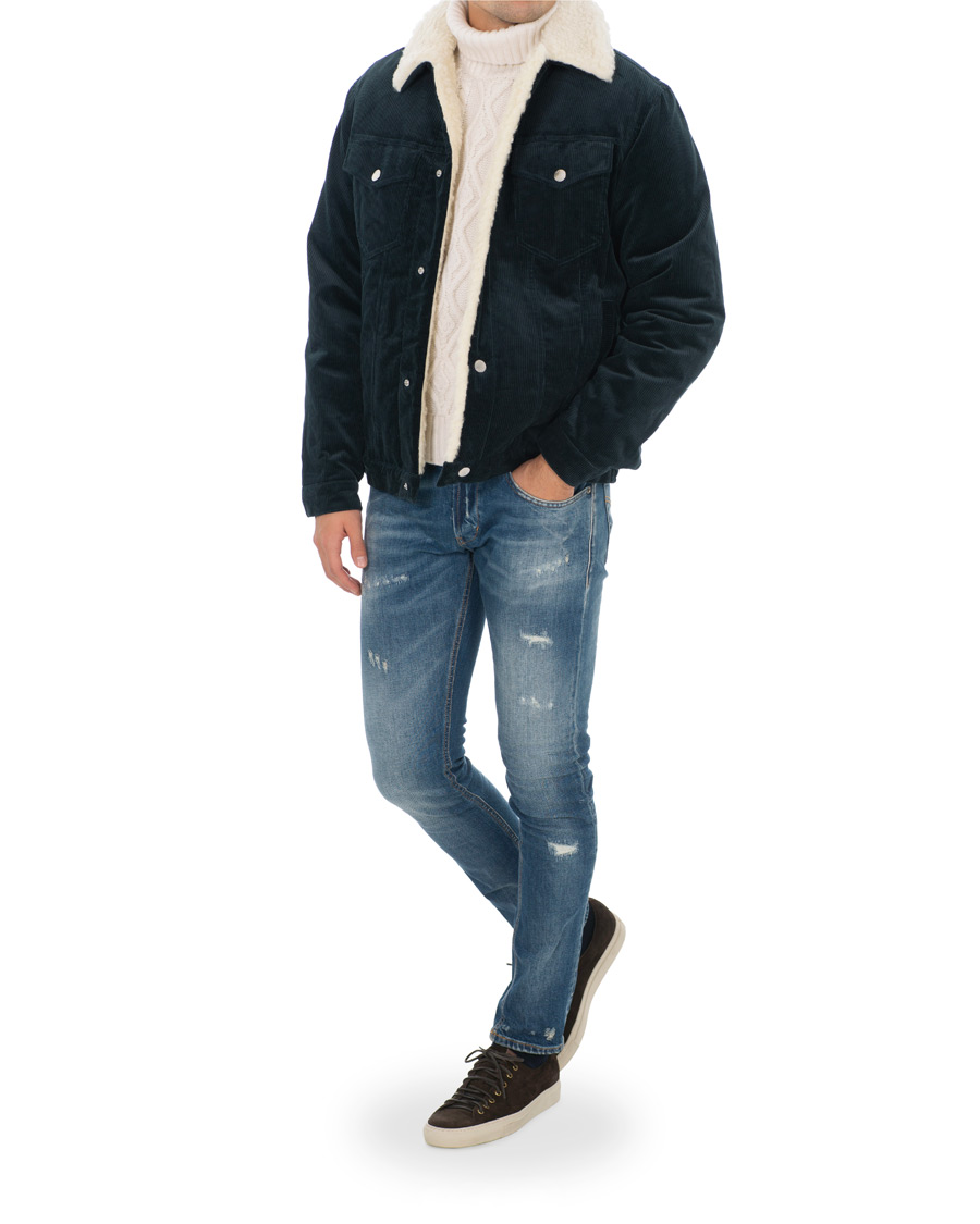 Heren | Jassen | Maison Kitsuné | Corduroy Trucker Jacket Petrol