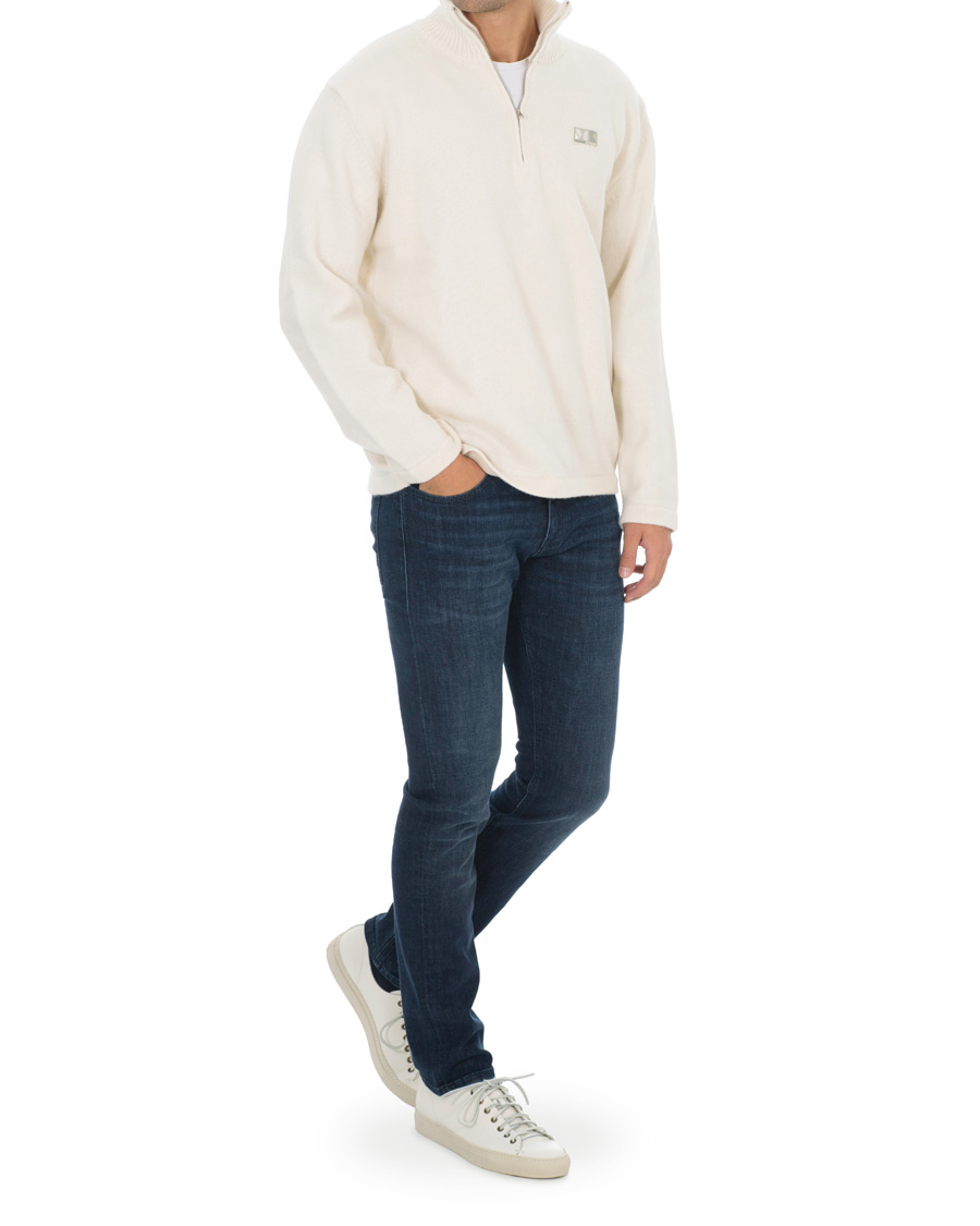 Homme | Pulls Et Tricots | Maison Kitsuné | Wool/Cashmere Zip Collar Pullover Ecru