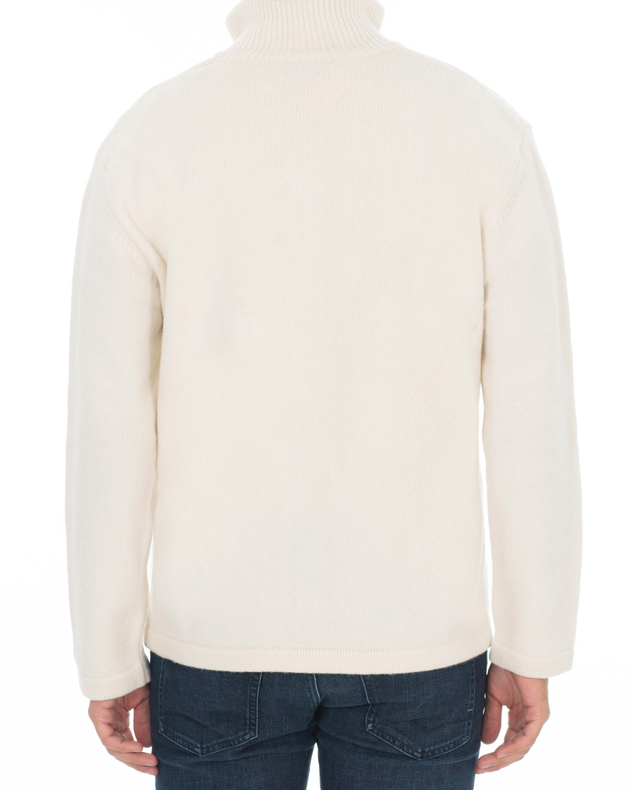 Homme | Pulls Et Tricots | Maison Kitsuné | Wool/Cashmere Zip Collar Pullover Ecru