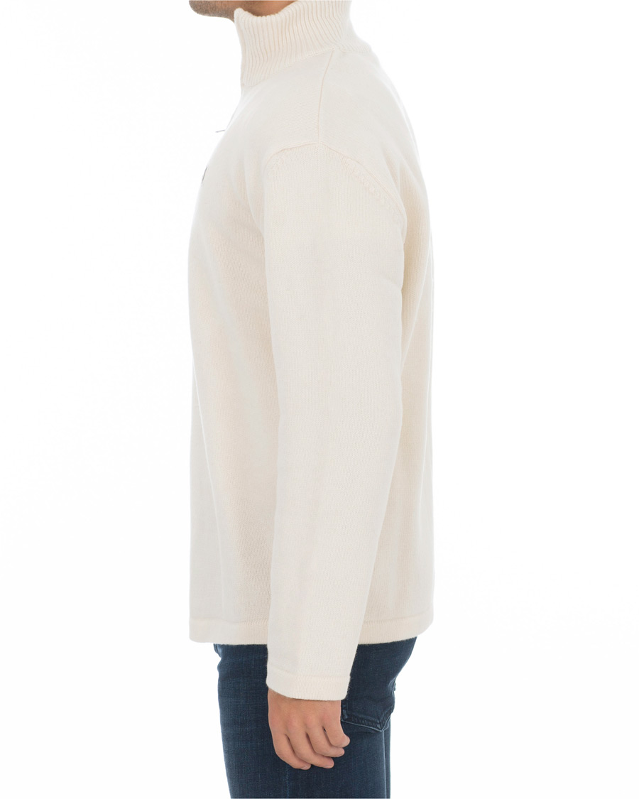 Homme | Pulls Et Tricots | Maison Kitsuné | Wool/Cashmere Zip Collar Pullover Ecru