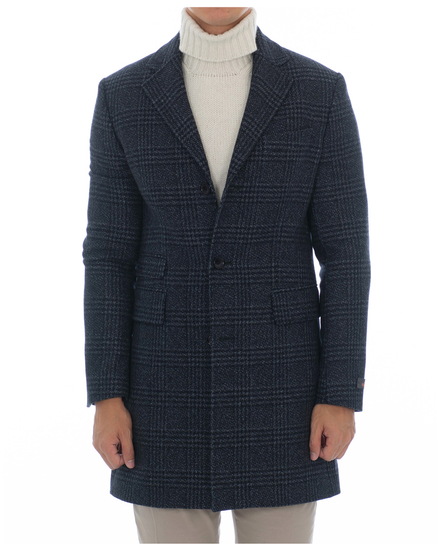 Heren | Jassen | Morris | Wesley Check Coat Navy