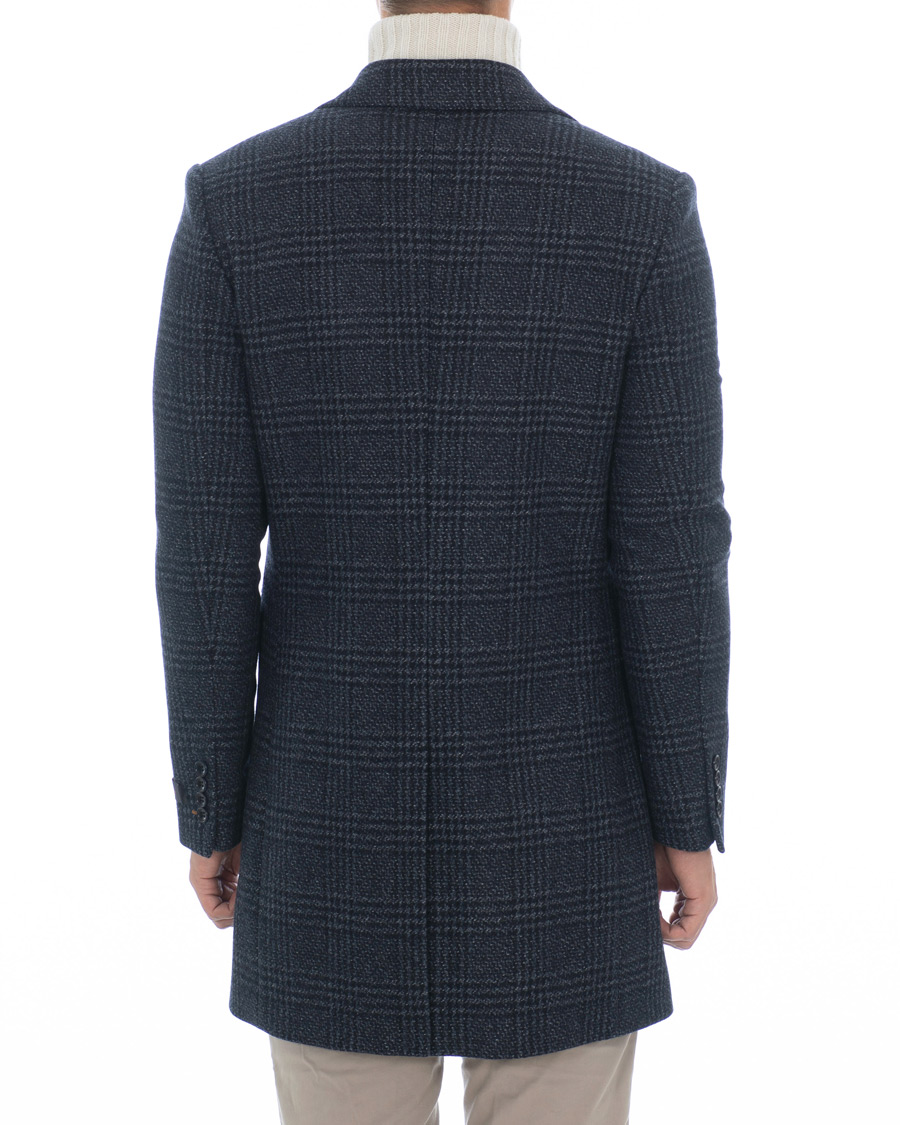 Heren | Jassen | Morris | Wesley Check Coat Navy