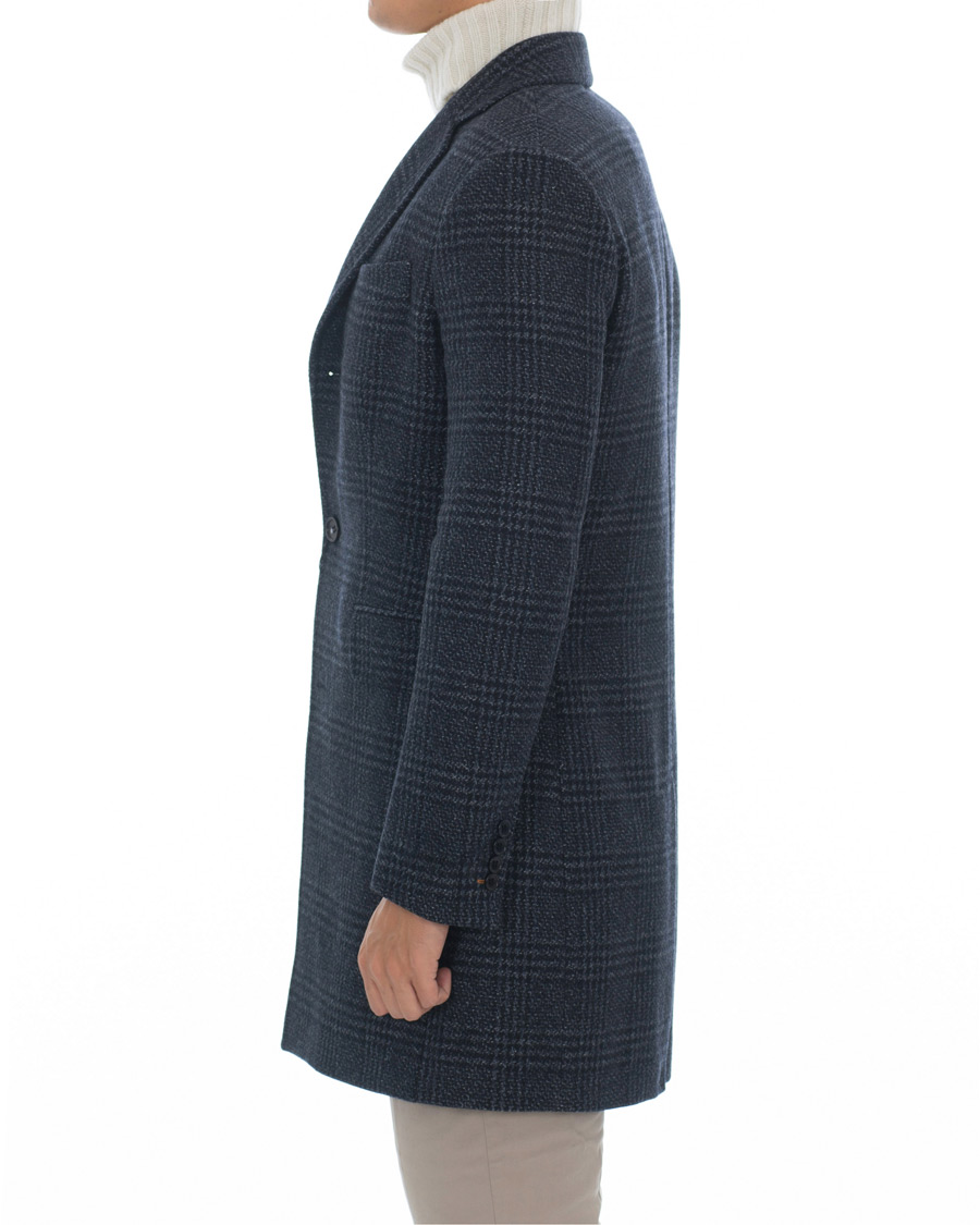 Heren | Jassen | Morris | Wesley Check Coat Navy
