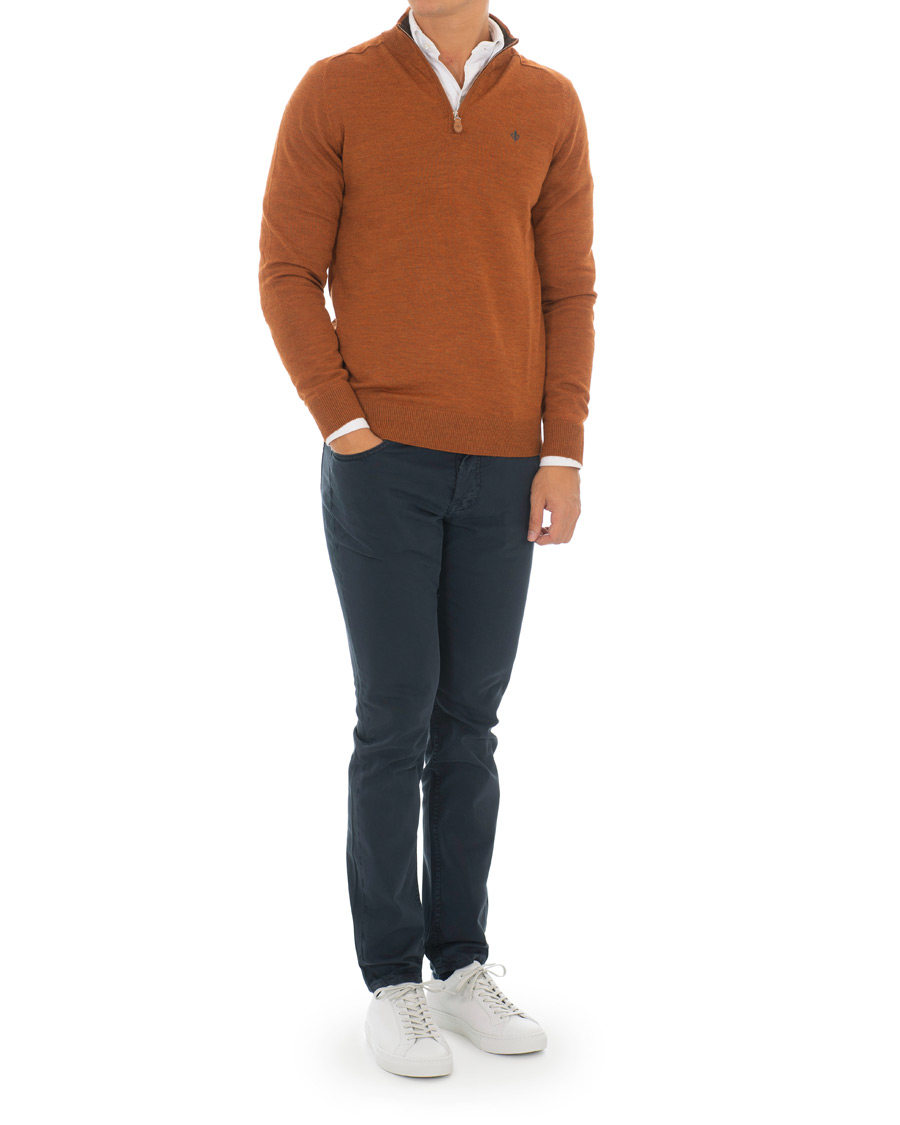 Homme | Pulls Et Tricots | Morris | John Merino Half Zip Camel