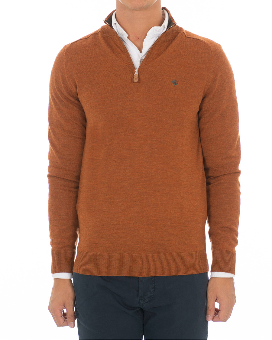 Homme | Pulls Et Tricots | Morris | John Merino Half Zip Camel