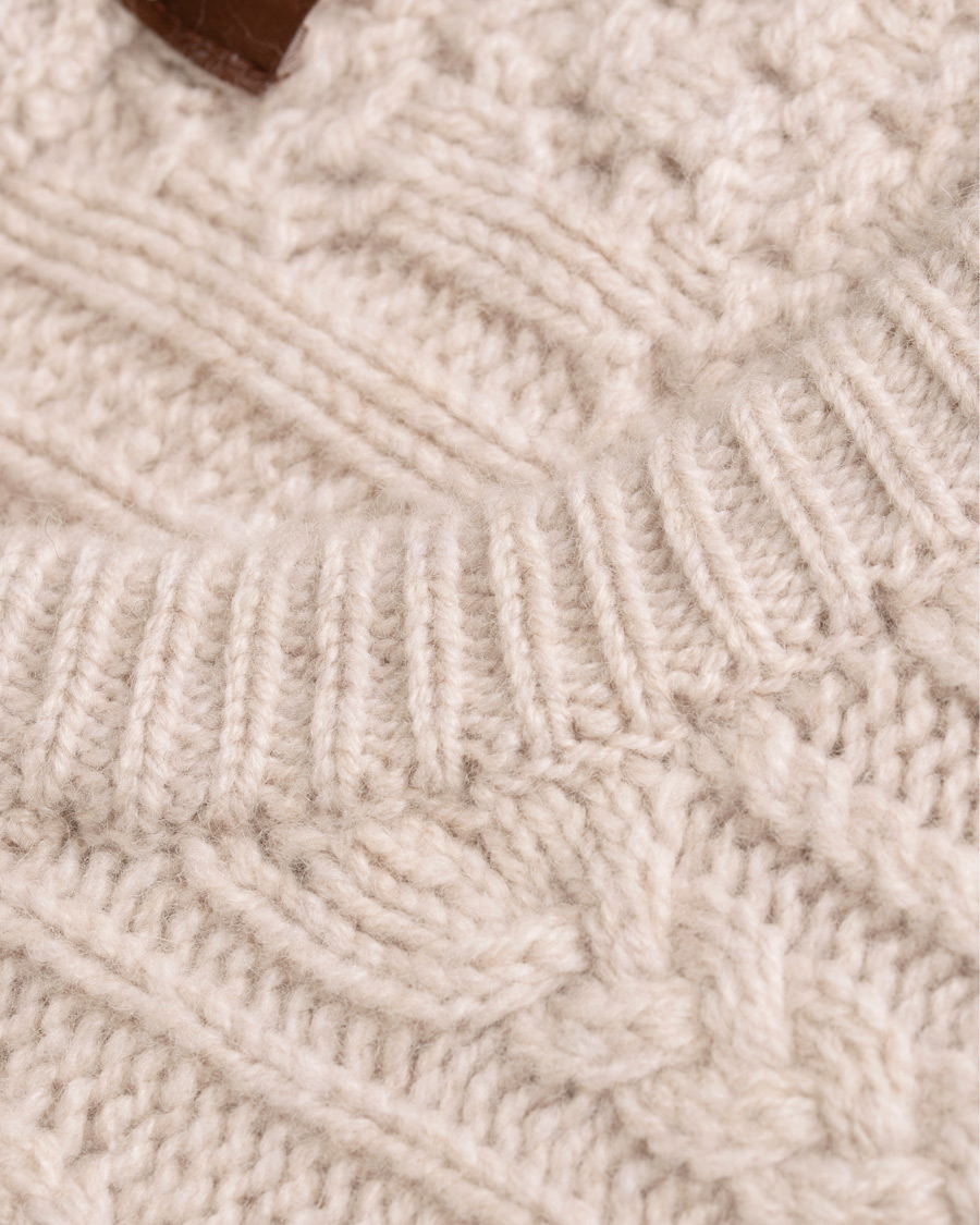 Homme | Pulls Et Tricots | Morris Heritage | Cable Knitted Cashmere O-Neck Off White