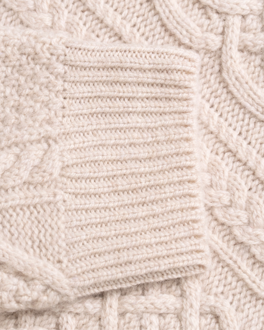 Homme | Pulls Et Tricots | Morris Heritage | Cable Knitted Cashmere O-Neck Off White