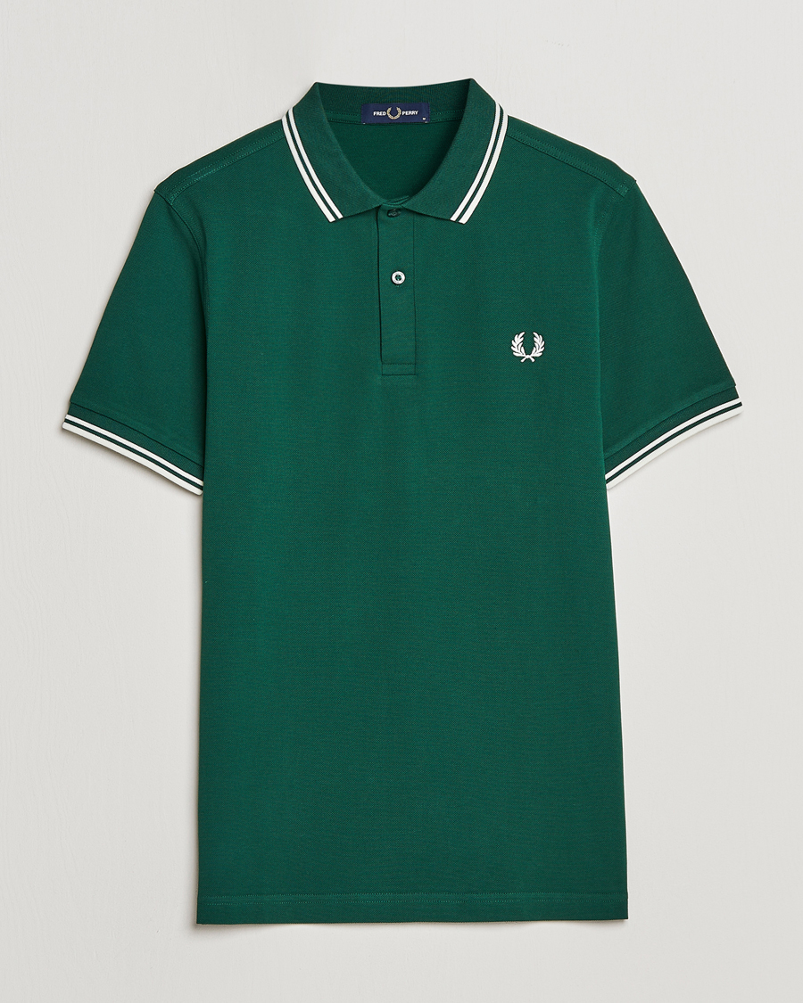 Homme | Polos | Fred Perry | Twin Tipped Polo Shirt Ivy/Snow White