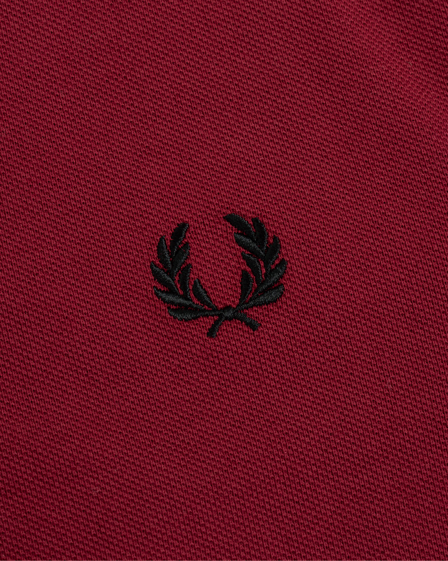 Heren | Truien | Fred Perry | Slim Fit Long Sleeve Polo Twin Tip Wine Red