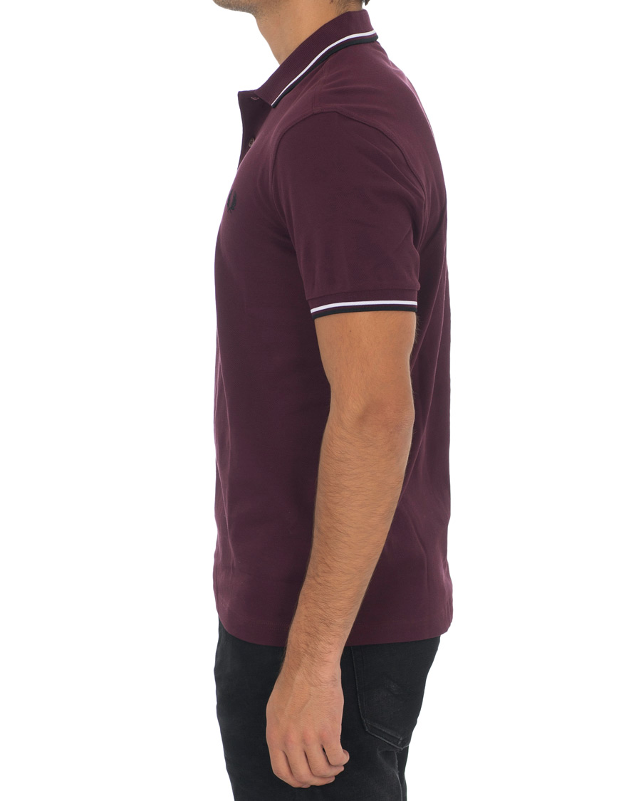 Homme | Polos | Fred Perry | Slim Fit Polo Twin Tip Wine Red/White