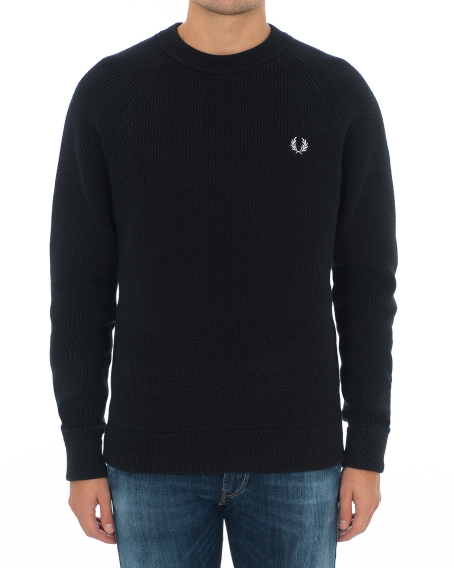 Heren | Truien | Fred Perry | Ribbed Crew Neck Jumper Black