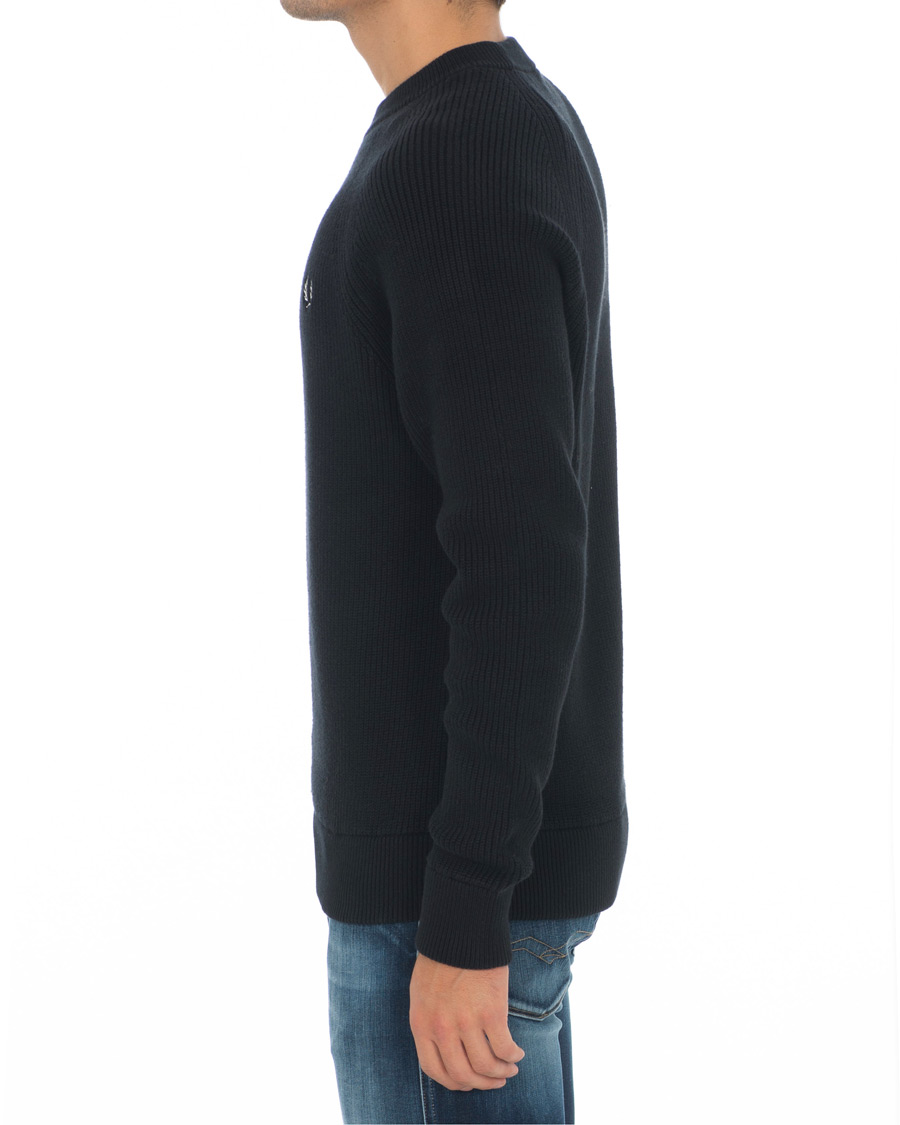 Heren | Truien | Fred Perry | Ribbed Crew Neck Jumper Black