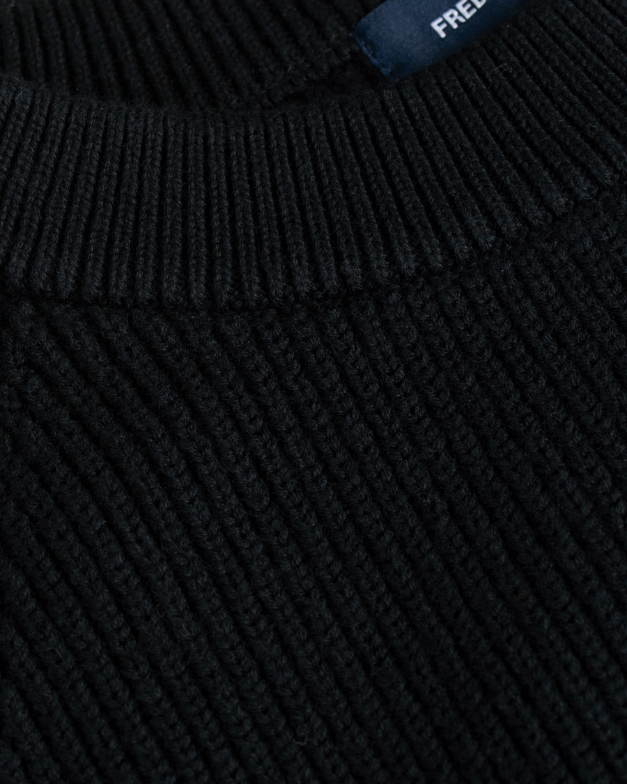 Heren | Truien | Fred Perry | Ribbed Crew Neck Jumper Black