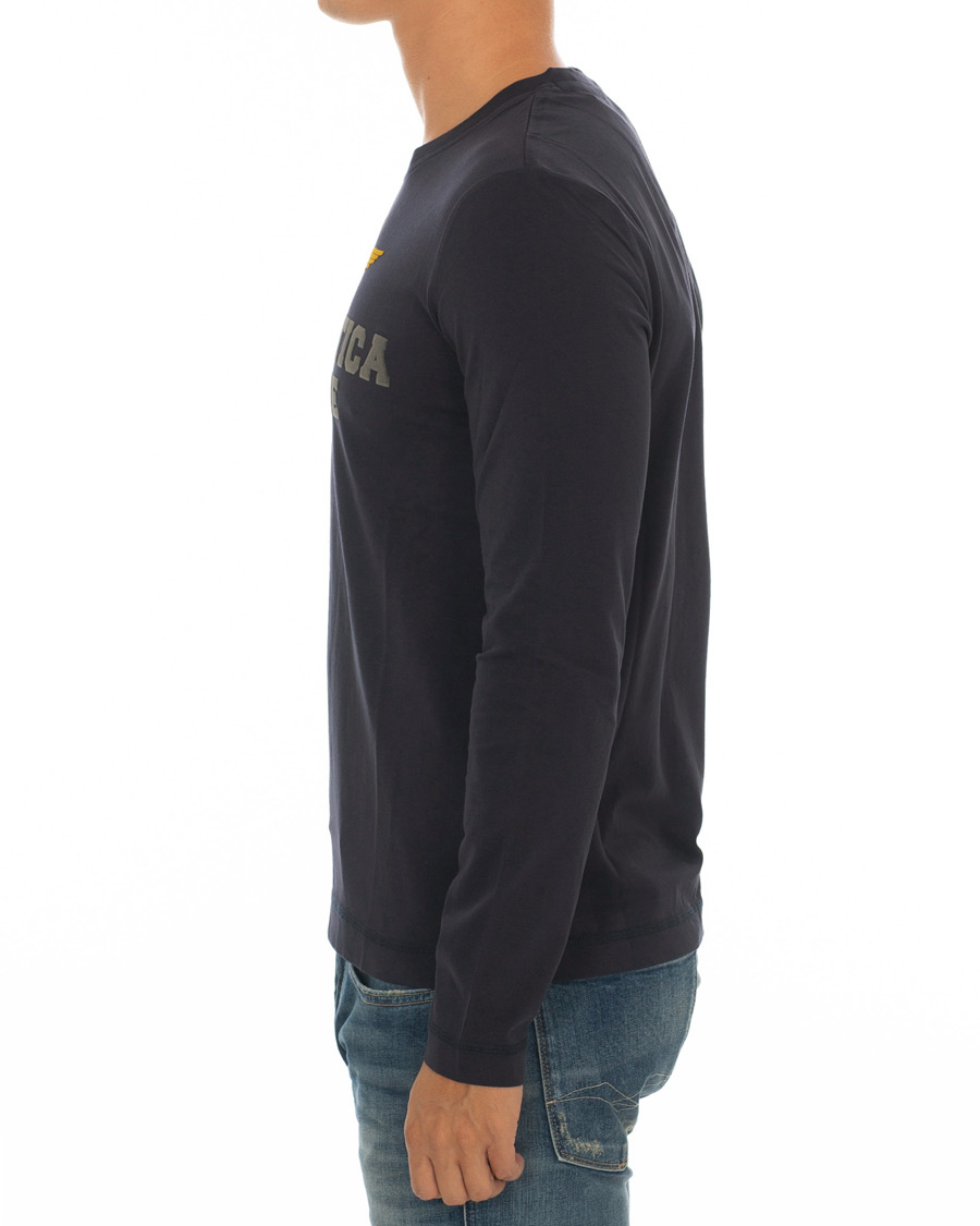Heren | T-shirts | Aeronautica Militare | TS1640 Long Sleeve Crew Neck Tee Navy