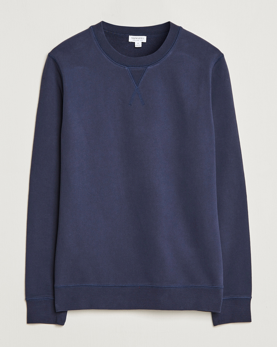 Heren | Truien | Sunspel | Loopback Sweatshirt Navy