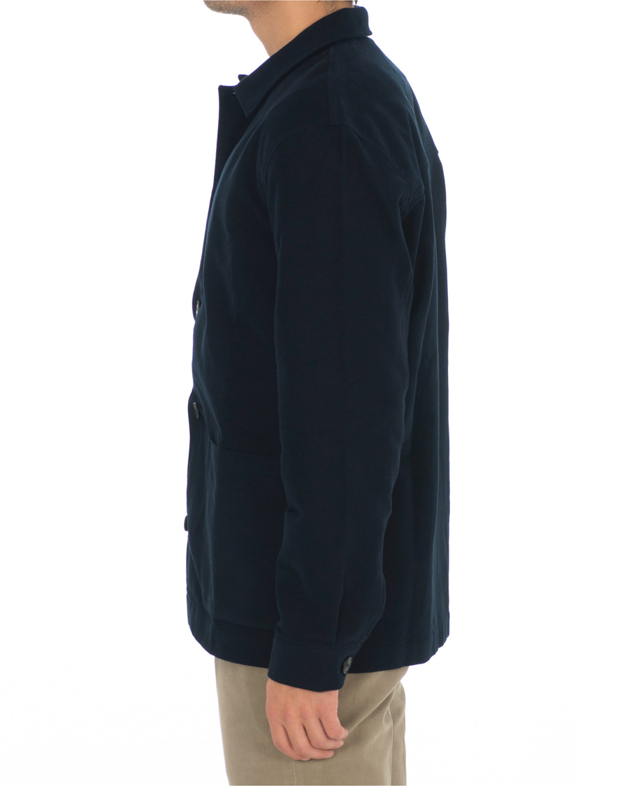 Homme | Chemises | Sunspel | Twin Pocket Moleskin Jacket Navy