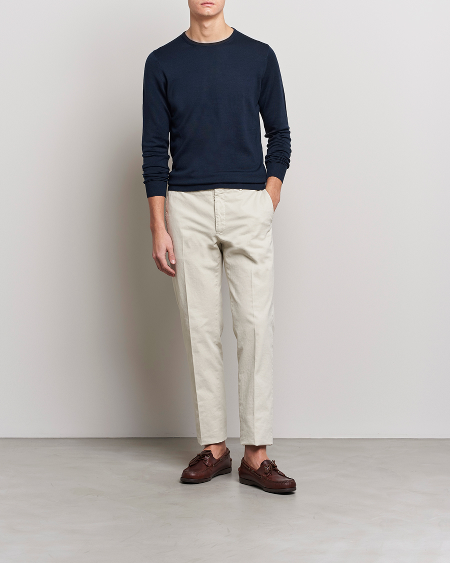 Homme | Pulls Et Tricots | Sunspel | Crew Neck Jumper Light Navy
