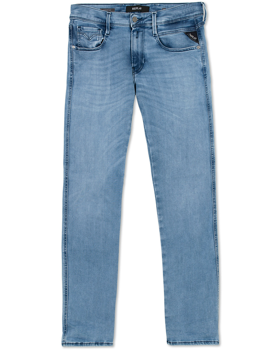 Heren | Jeans | Replay | Anbass Hyperflex Clouds Jeans Light Blue