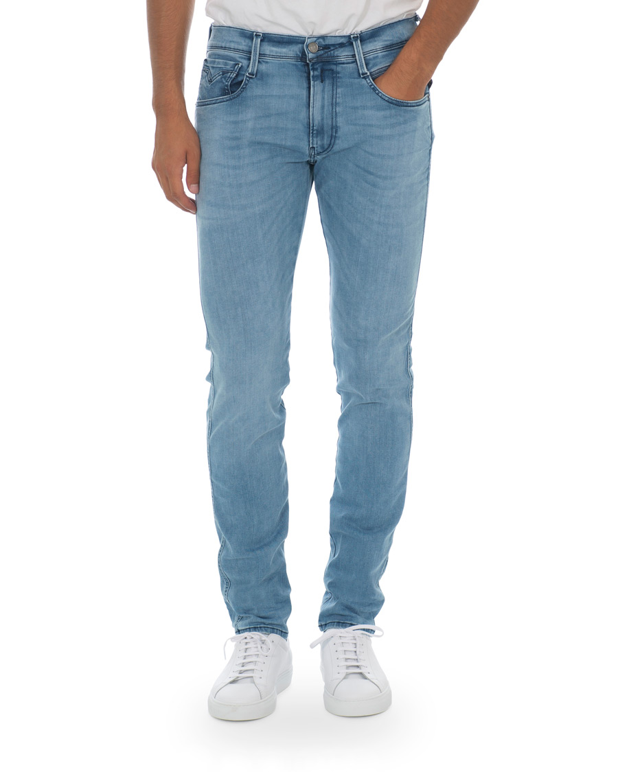 Heren | Jeans | Replay | Anbass Hyperflex Clouds Jeans Light Blue
