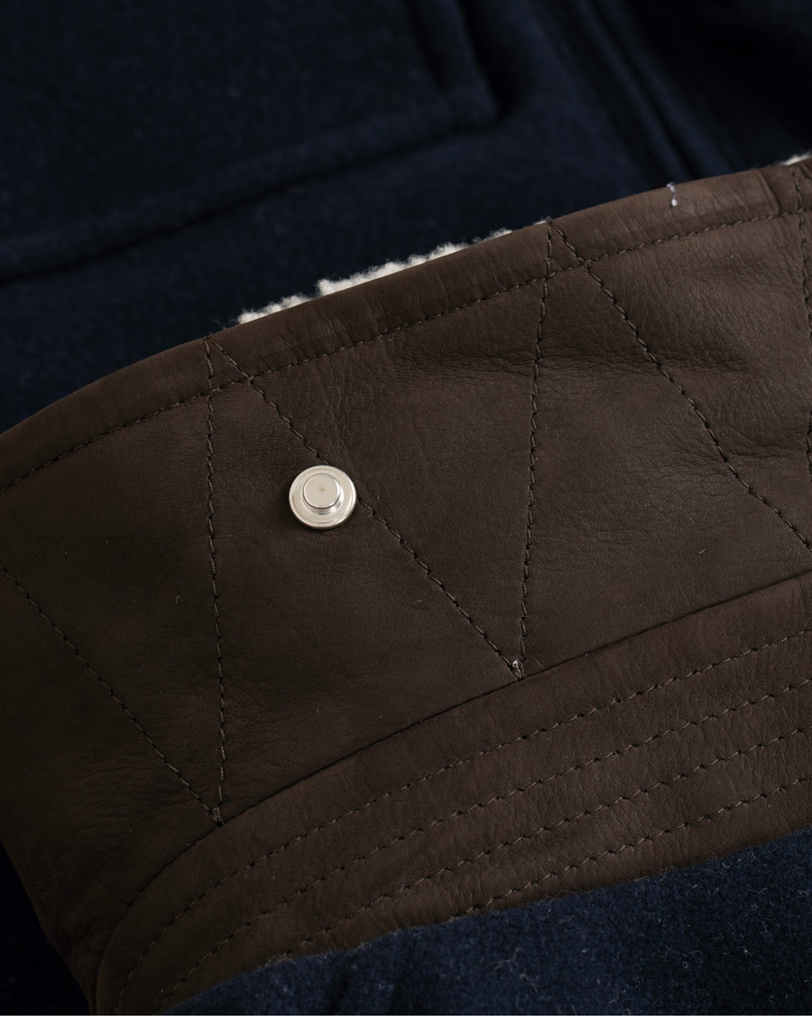 Homme | Manteaux Et Vestes | Brunello Cucinelli | Cashmere Blend Shearling Collar Jacket Navy