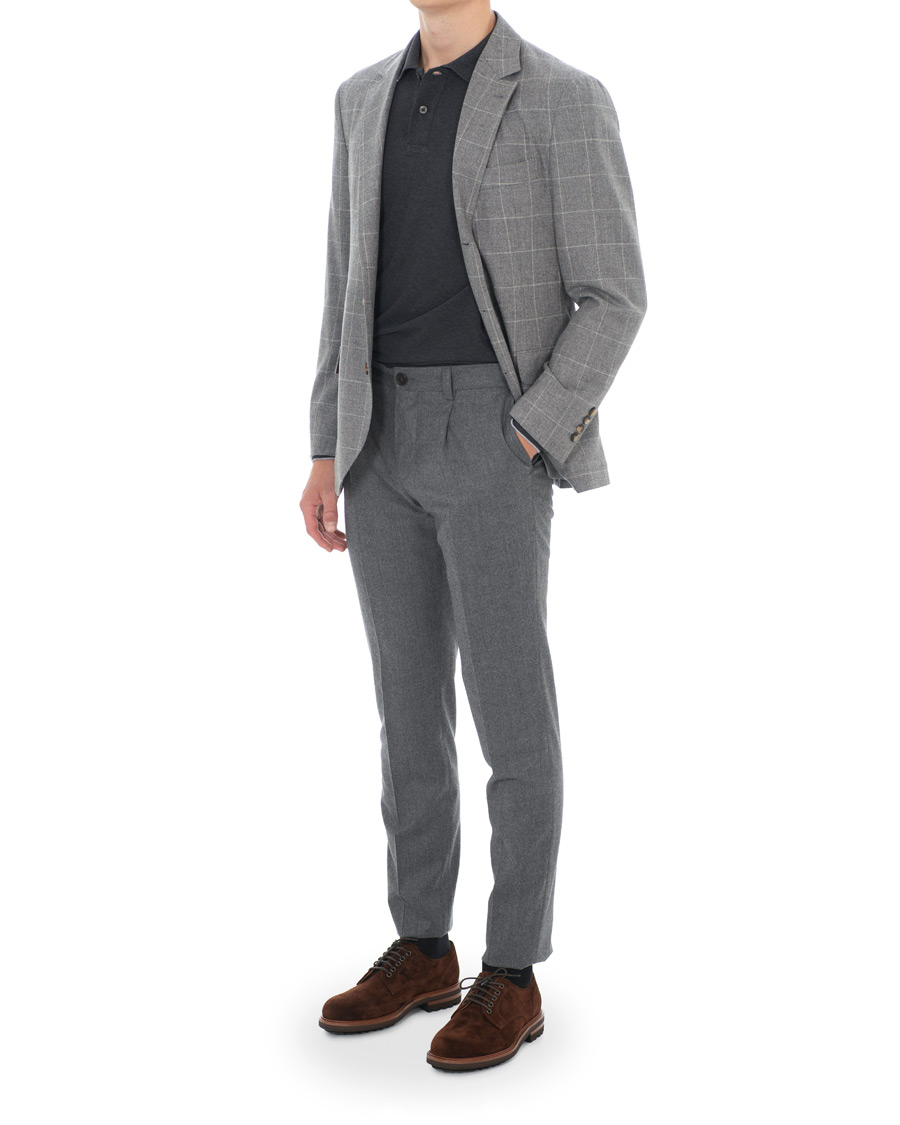 Heren | Blazers | Brunello Cucinelli | Windowpane Check Blazer Light Grey