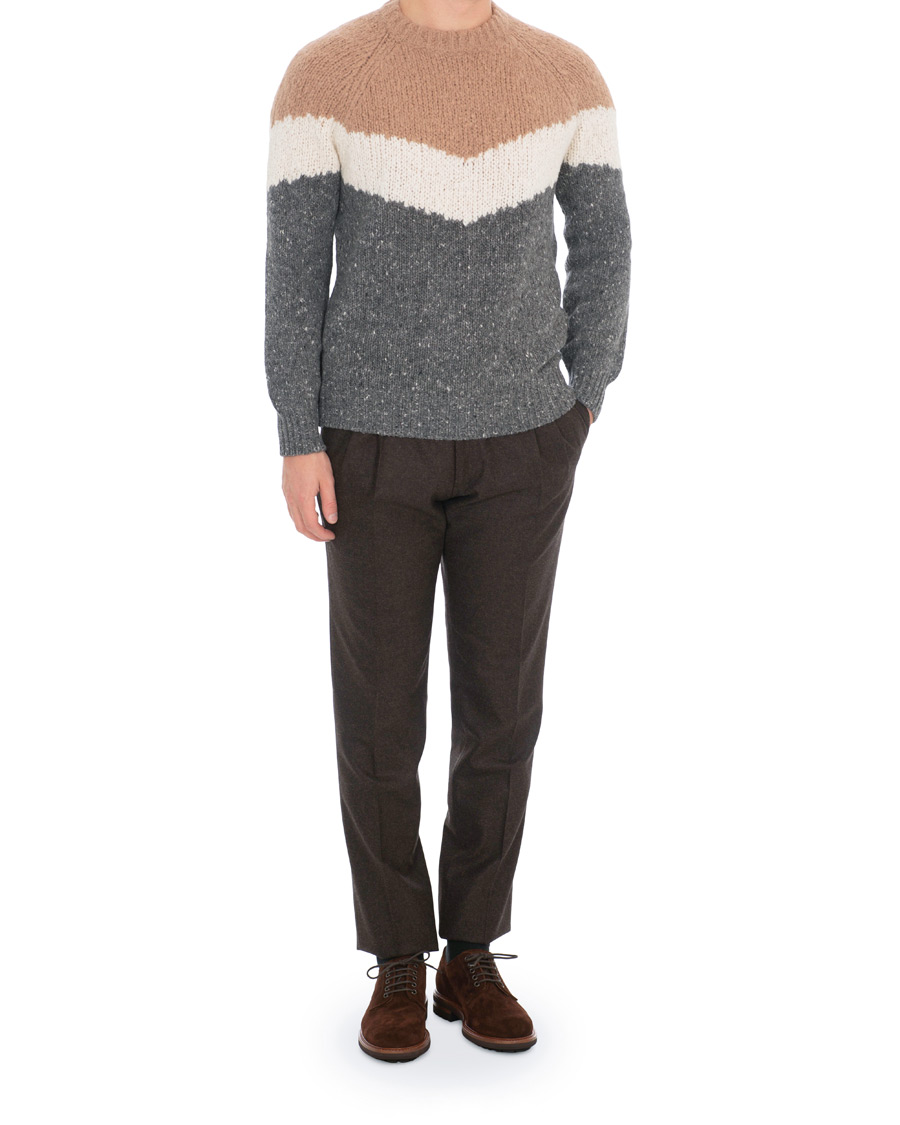 Homme | Pulls Et Tricots | Brunello Cucinelli | Alpaca Blend Heavy Knit Grey/Camel