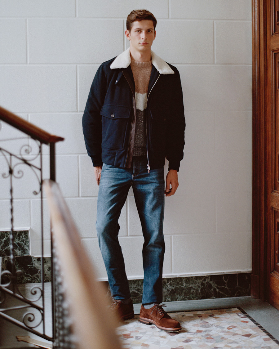 Homme | Pulls Et Tricots | Brunello Cucinelli | Alpaca Blend Heavy Knit Grey/Camel