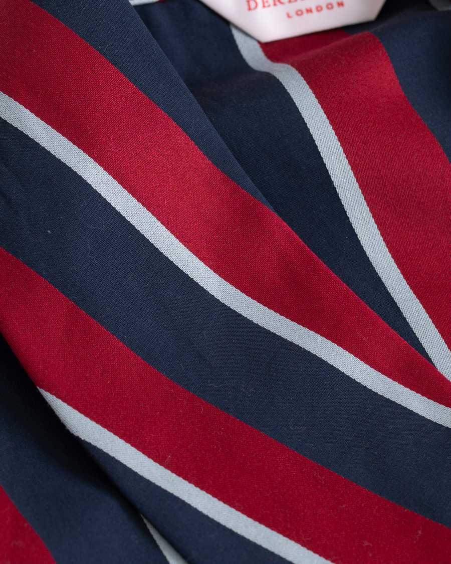 Homme | Peignoirs Et Pyjamas | Derek Rose | Striped Cotton Satin Dressing Gown Red/Blue/White