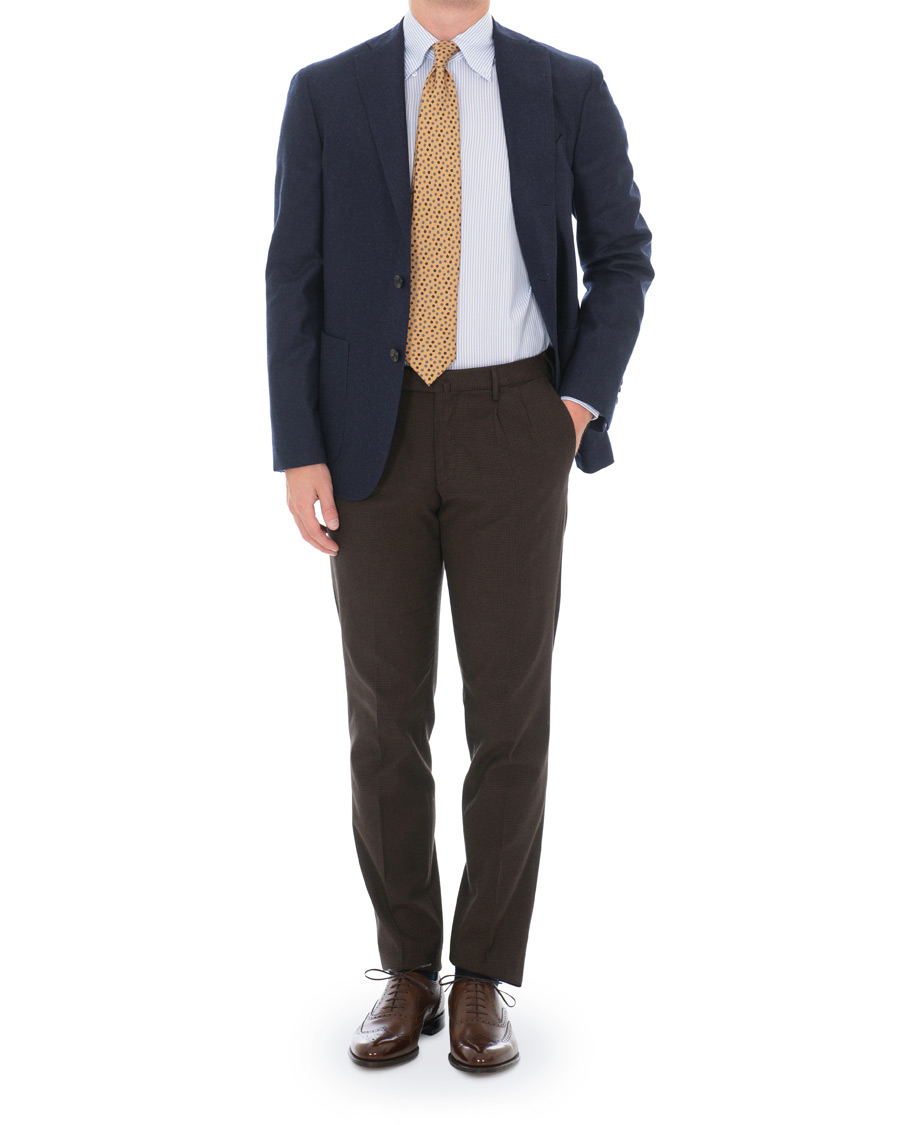Homme | Chemises | Mazzarelli | Soft Oxford Button Down Striped Shirt Light Blue