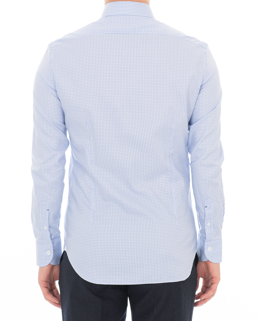 Heren | Overhemden | Mazzarelli | Soft Oxford Button Down Check Shirt Light Blue