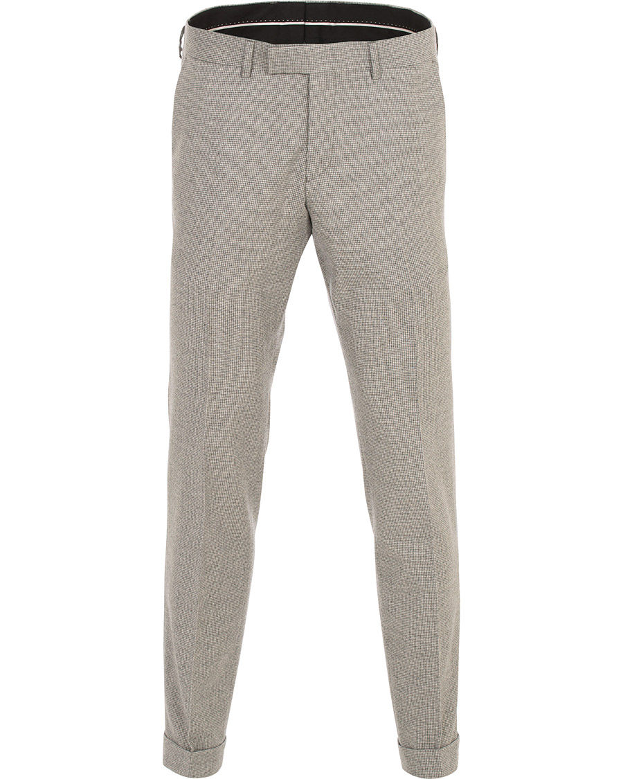 Homme | Pantalons | Tiger of Sweden | Tilman Houndstooth Turn Up Brushed Wool Trousers Grey
