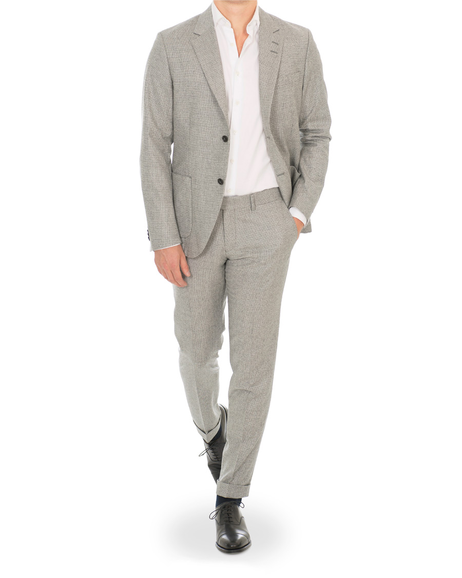 Homme | Pantalons | Tiger of Sweden | Tilman Houndstooth Turn Up Brushed Wool Trousers Grey