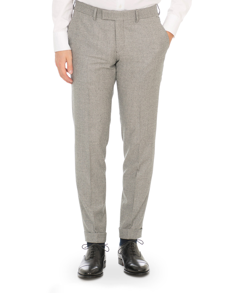Homme | Pantalons | Tiger of Sweden | Tilman Houndstooth Turn Up Brushed Wool Trousers Grey