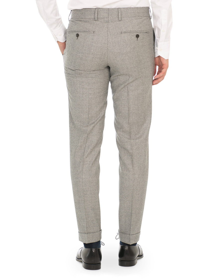 Homme | Pantalons | Tiger of Sweden | Tilman Houndstooth Turn Up Brushed Wool Trousers Grey