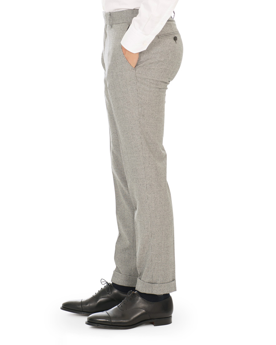Homme | Pantalons | Tiger of Sweden | Tilman Houndstooth Turn Up Brushed Wool Trousers Grey