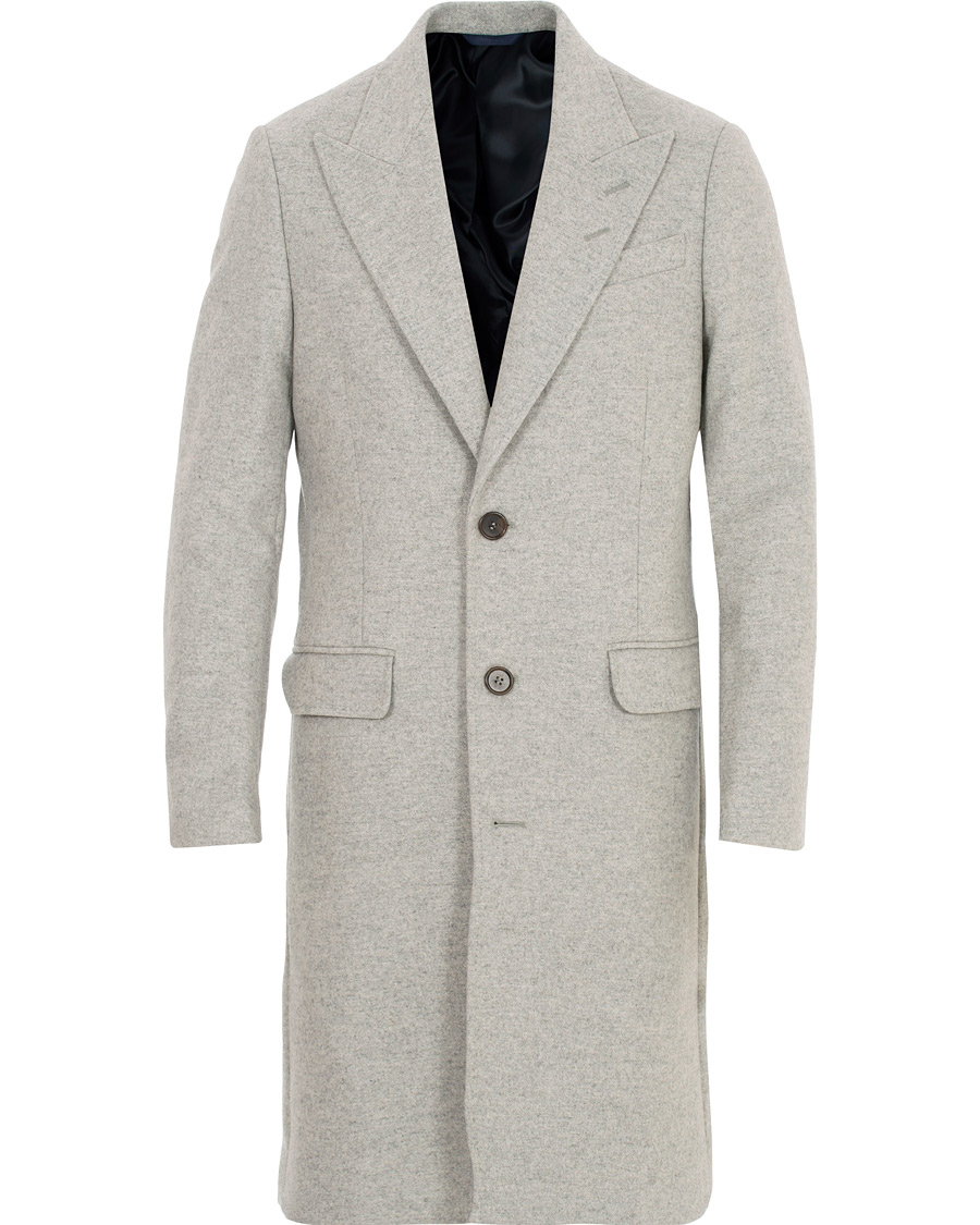 Homme | Manteaux Et Vestes | Tiger of Sweden | Seder Peak Lapel Wool/Cashmere Coat Light Grey Melange